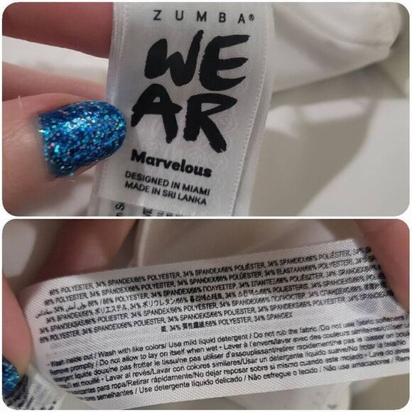 Zumba Dance Floor Sport Bra Wear It Out White NWOT Size M (G010) - Picture 5 of 6